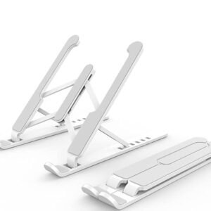 Portable Laptop Stand for Desk - 6-Levels Adjustable, Ventilated Cooling, Computer Notebook Stand Riser, Folding & Portable Office Holder, Cooling Bracket Laptop Stand (Grey)