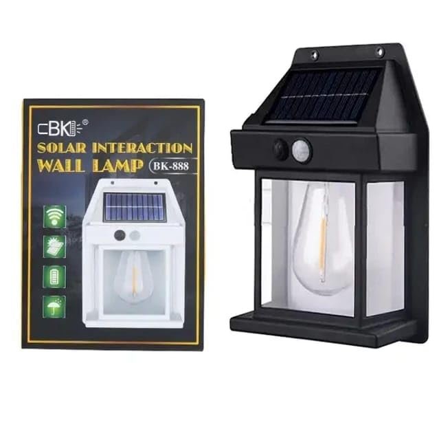 Solar Interaction Wall Lamp with 800LM Brightness 1800 mAh Battery Capacity + 120 deg Sensing Angle of Infrared Induction for Home Use Pack of 1