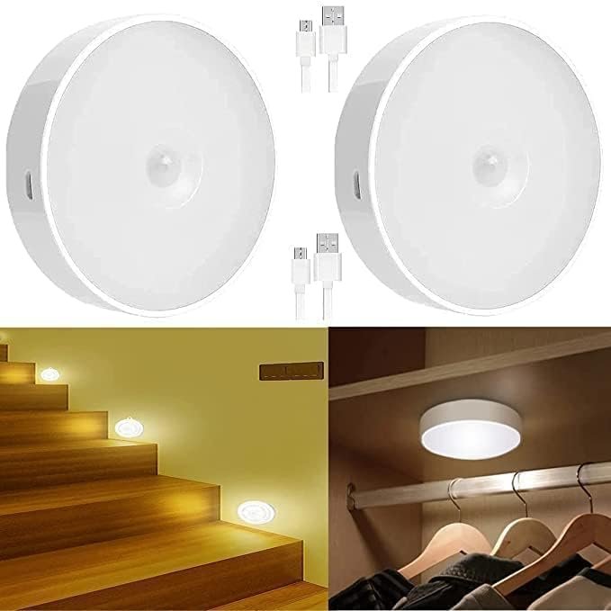 Motion Sensor Light for Home with USB Charging Wireless Self Adhesive LED Magnetic Motion Activated Light Motion Sensor Rechargeable Light Motion Activated (4)
