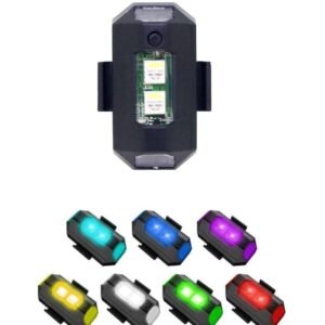 Mini Strobe 7 Color Led Warning Light Universal for Car, Bike, Scooty, Cycle Helmet, Home with Adaptive Flasher & Custom Light Modes (Pack of 5)