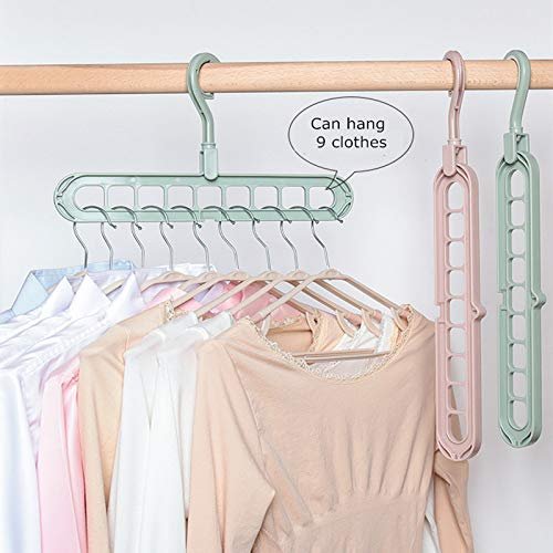 9 in 1 Magic Hanger Storage Rack Adjustable Anti-Slip Hanger Hooks Closet Tie Scarf Organize Holder Pants Clothing Drying Rack (Pack of 4)