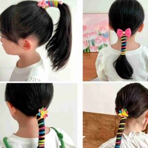 Wire Spiral Hair Ties Rubber band for kids(pair)