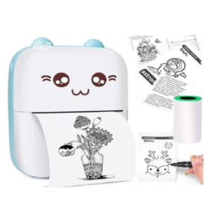 Mini Thermal Printer | WirelessPortable Mini Thermal Printer with App Control | Wireless Inkless Sticker & Label Printer for Photos, Notes & Cards Inkless Sticker & Label Printer - USB & APP Control, Pocket-Sized for Photos, Bookmarks, Cards, White